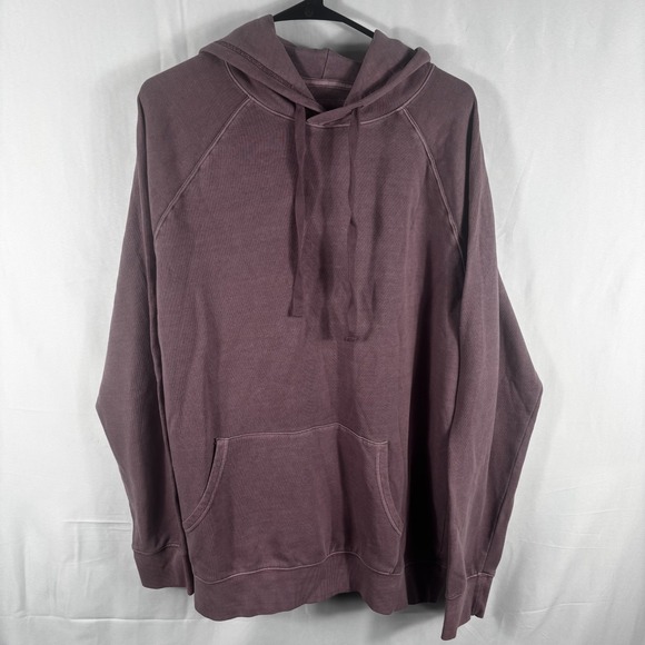 Goodfellow & Co Men's Garment Dyed Lightweight Pullover Hoodie Mauve Purple - Picture 2 of 4